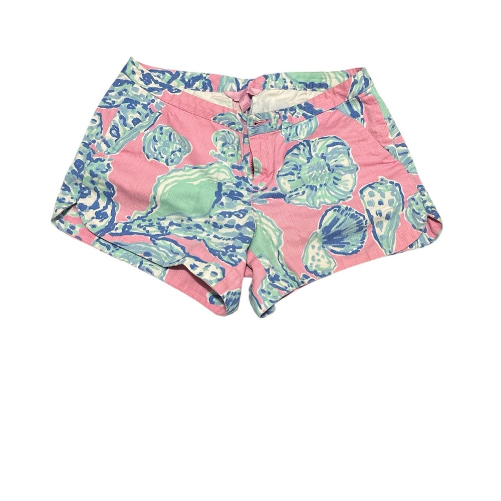 Lilly Pulitzer Pink and Blue Floral High Waist Shorts